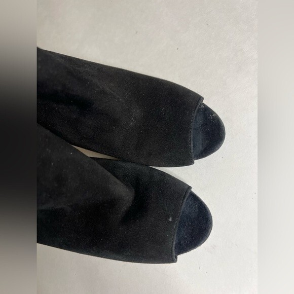 Marc Fisher Sara High Heel Bootie Boot Black Open Toe Suede Zipper Closure Sz 7M - Picture 12 of 16